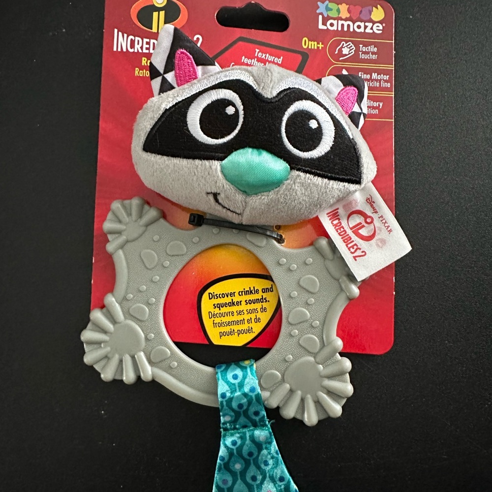 Lamaze Incredibles Raccoon Teether Toy - Gray and Teal
